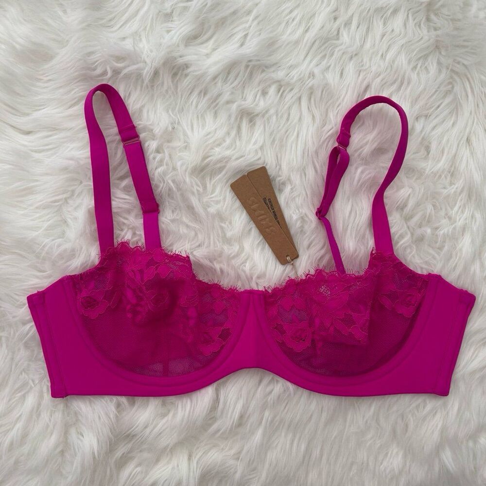 Skims Femme Lace Balconette Bra Fuchsia Size 40B